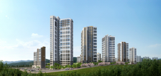 우미건설 '다운2지구 우미린 어반파크' 투시도. <우미건설 제공>